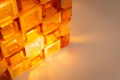  Poliarte Floorlamp by Poliarte in Amber and Crystal Pulegoso Glass Italy 1970s