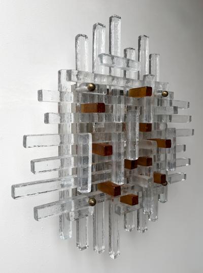  Poliarte Large Glass Sconce by Poliarte Italy 1970s