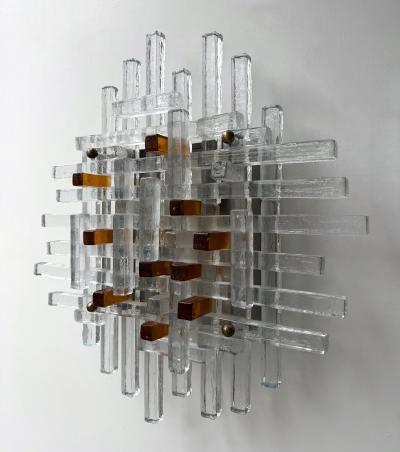  Poliarte Large Glass Sconce by Poliarte Italy 1970s