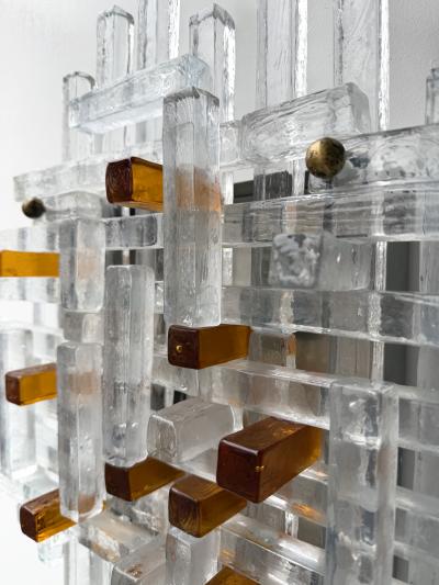  Poliarte Large Glass Sconce by Poliarte Italy 1970s