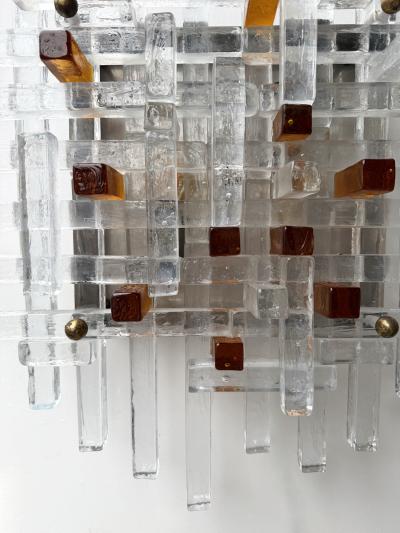  Poliarte Large Glass Sconce by Poliarte Italy 1970s