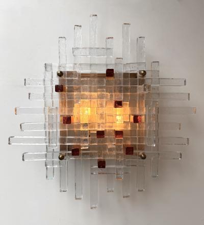  Poliarte Large Glass Sconce by Poliarte Italy 1970s