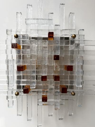  Poliarte Large Glass Sconce by Poliarte Italy 1970s