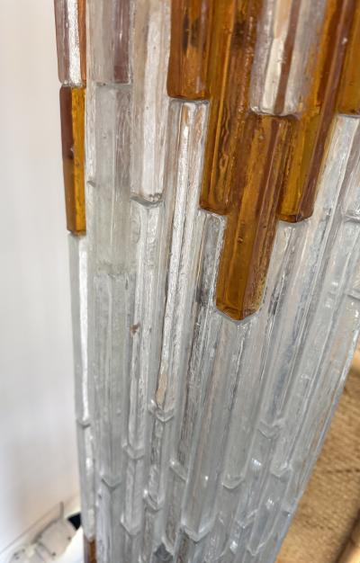  Poliarte Mid Century Modern Glass Tower Floor Lamp by Poliarte Italy 1970s