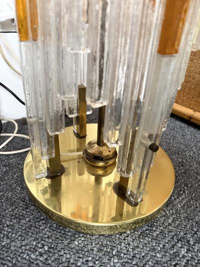  Poliarte Mid Century Modern Glass Tower Floor Lamp by Poliarte Italy 1970s