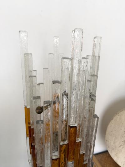  Poliarte Mid Century Modern Glass Tower Floor Lamp by Poliarte Italy 1970s