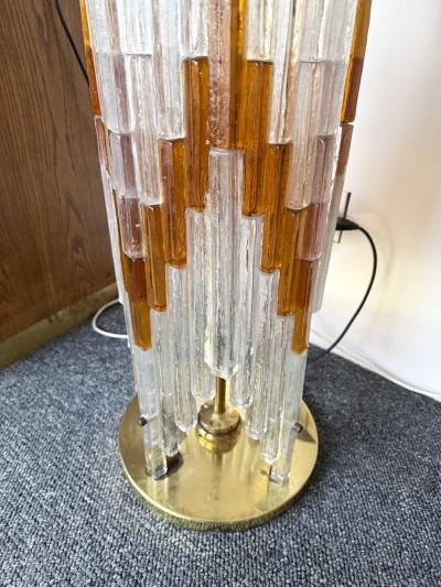  Poliarte Mid Century Modern Glass Tower Floor Lamp by Poliarte Italy 1970s