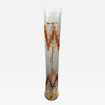  Poliarte Mid Century Modern Glass Tower Floor Lamp by Poliarte Italy 1970s
