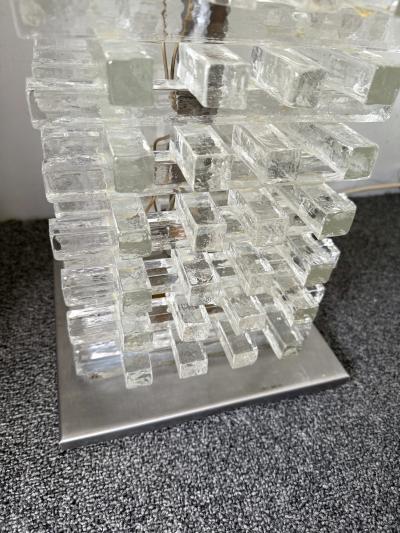  Poliarte Mid Century Modern Glass Tower Floor Lamp by Poliarte Italy 1970s