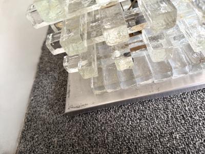  Poliarte Mid Century Modern Glass Tower Floor Lamp by Poliarte Italy 1970s