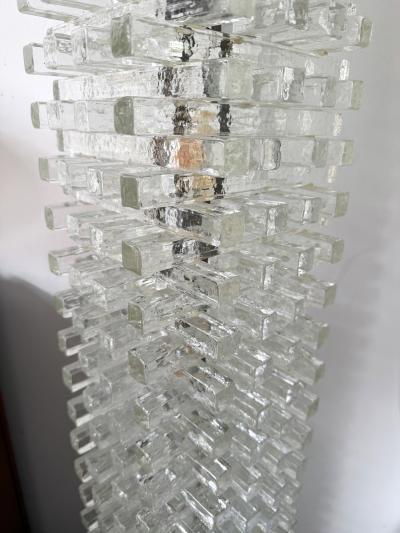  Poliarte Mid Century Modern Glass Tower Floor Lamp by Poliarte Italy 1970s