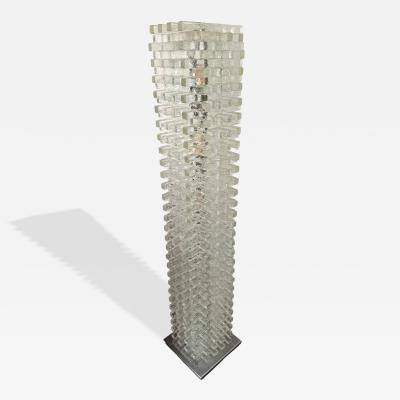  Poliarte Mid Century Modern Glass Tower Floor Lamp by Poliarte Italy 1970s