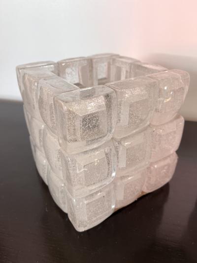  Poliarte Pair of Glass Cube Lamps by Poliarte Italy 1970s