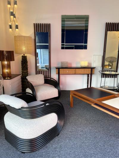  Poliarte Pair of Glass Cube Lamps by Poliarte Italy 1970s