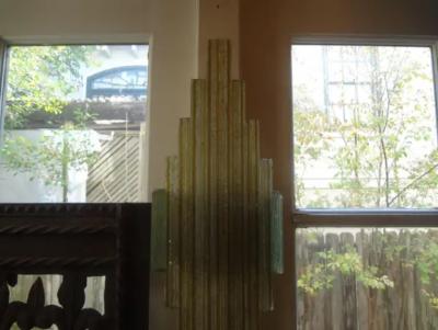  Poliarte Pair of Italian Chiseled Glass Sconces by Poliarte