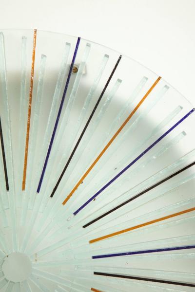  Poliarte Pair of Modern Glass and Painted Glass Round Sconces Made in Italy by Poliarte