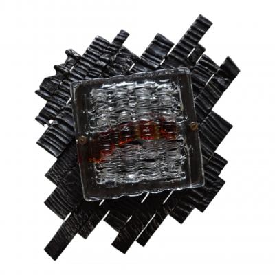  Poliarte Poliarte Brutalist Wall Lamp by Albano Poli 1970