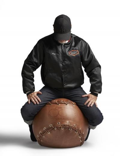  Poltronova Joe Ball Leather Footstool by Centro Studi Poltronova Italy