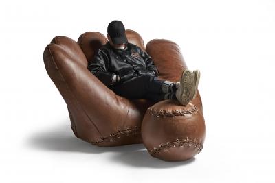  Poltronova Joe Ball Leather Footstool by Centro Studi Poltronova Italy