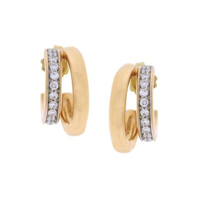  Pomellato POMELLATO ICONICA DOUBLE HOOP DIAMOND AND ROSE GOLD EARRINGS