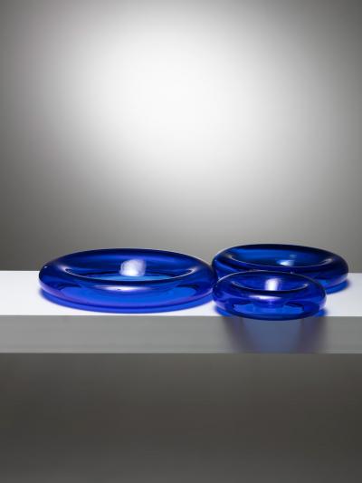  Pomeri Blue Glass Centerpieces by Eleonore Peduzzi Riva for Vistosi