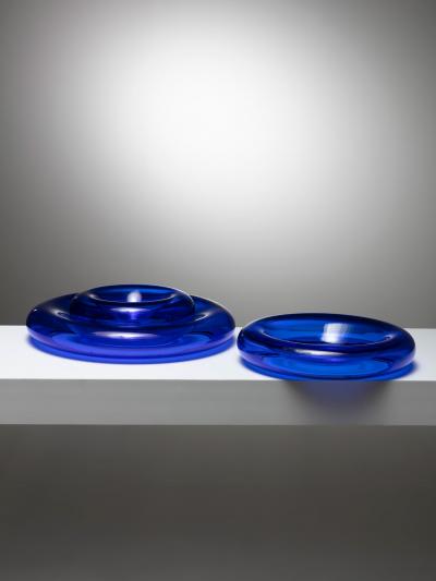  Pomeri Blue Glass Centerpieces by Eleonore Peduzzi Riva for Vistosi