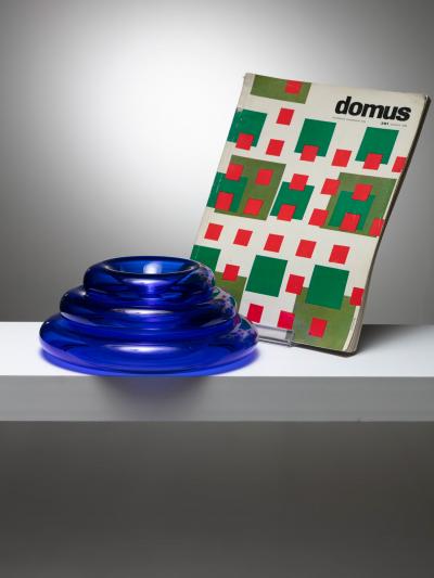  Pomeri Blue Glass Centerpieces by Eleonore Peduzzi Riva for Vistosi
