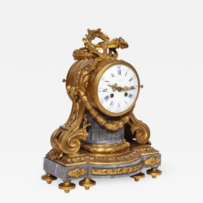  Popon A Paris A French Ormolu Mounted Bleu Turquin Marble Clock Japy Freres circa 1880