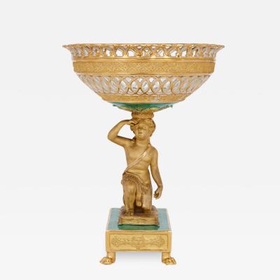  Popov Manufactory 19th Century Russian gilt porcelain centrepiece by Popov Manufactory