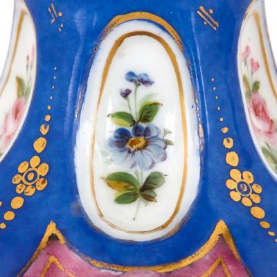  Popov Manufactory Pair of antique Rococo style Russian porcelain candlesticks