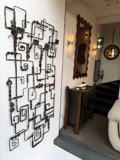  Pozzebon Wall Coat Rack Sculpture Wrought Iron by Pozzebon Italy 1970s