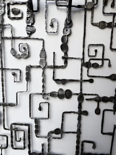  Pozzebon Wall Coat Rack Sculpture Wrought Iron by Pozzebon Italy 1970s