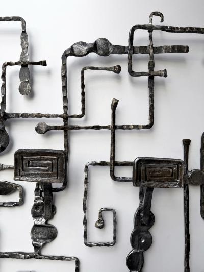  Pozzebon Wall Coat Rack Sculpture Wrought Iron by Pozzebon Italy 1970s