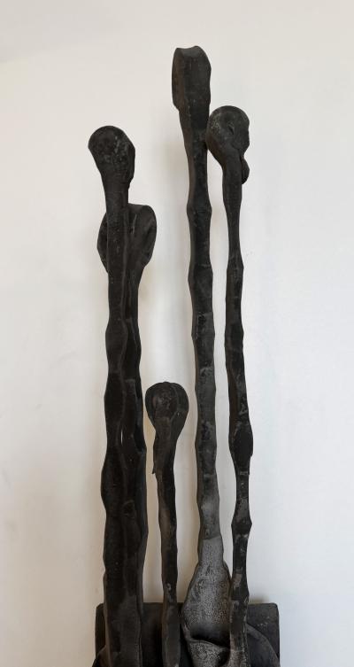  Pozzebon Wrought Iron and Glass Sconce by Pozzebon Italy 1970s