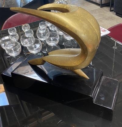  Pragos Gilt Bronze Sculpture Representing an Archer by Maxime Delo for Pragos 1970s