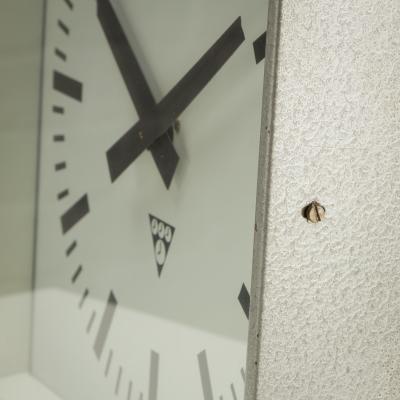  Pragotron Square Pragotron Wall Clock Czechoslovakia 1950s