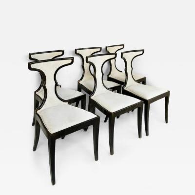  Pregno Pregno Srl Italian Upholstered Klismos Style Dining Chairs Set of 6