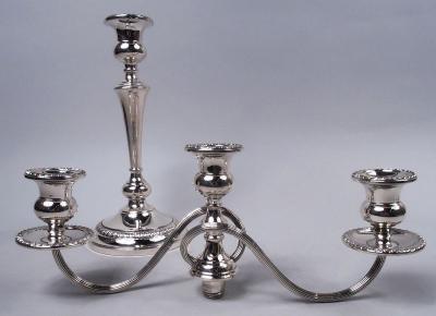  Preisner Silver Co Pair of Preisner Georgian Style Sterling Silver 3 Light Candelabra