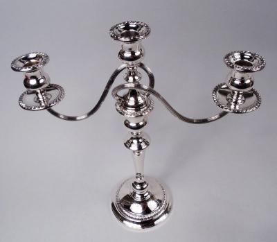  Preisner Silver Co Pair of Preisner Georgian Style Sterling Silver 3 Light Candelabra