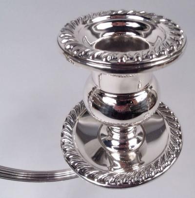  Preisner Silver Co Pair of Preisner Georgian Style Sterling Silver 3 Light Candelabra