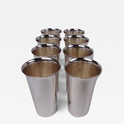  Preisner Silver Co Set of 8 American Modern Sterling Silver Highball Bar Cups