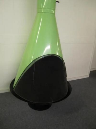  Preway Magnificent Malm style Cone Wood Burning Fireplace Rare Lime Green