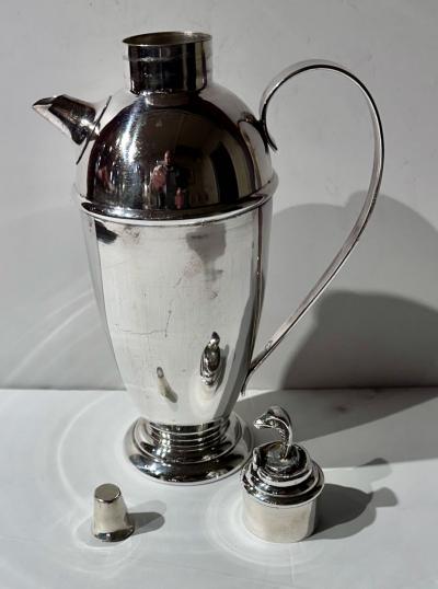  Prima S lvplet Vintage Danish Art Deco Silver Plated Cocktail Shaker by Prima S lvplet