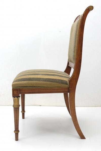  Provasi Provasi Set of Eight Dining Room Chairs with Green Stripes