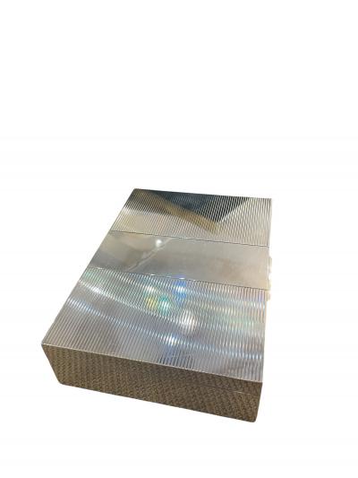  Puiforcat 1970s Large Silver plated decorative box by Puiforcat