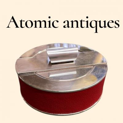  Puiforcat 1980s Silver plated and leather decorative box by Puiforcat