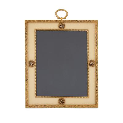  Puiforcat Pair of silk mounted gilt metal picture frames by Puiforcat of France