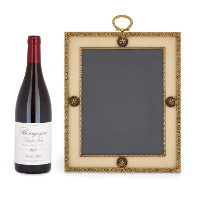  Puiforcat Pair of silk mounted gilt metal picture frames by Puiforcat of France