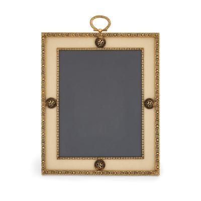  Puiforcat Pair of silk mounted gilt metal picture frames by Puiforcat of France