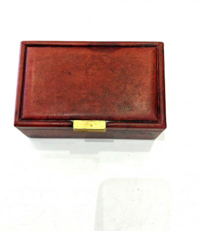  Puiforcat Red Leather Cigarette Box by Puiforcat